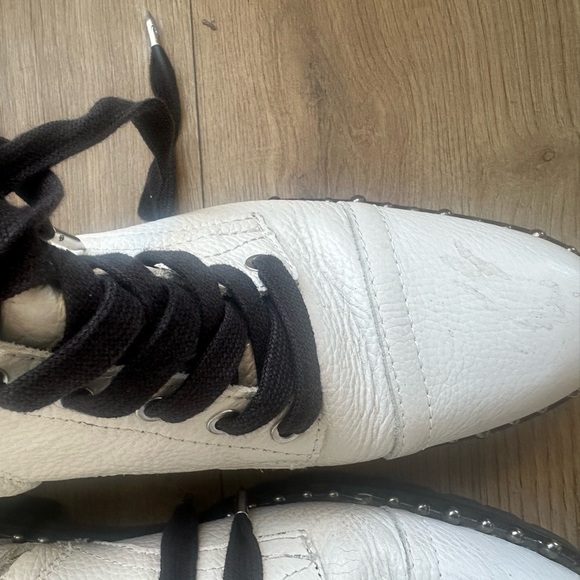 Sam Edelman Jennifer White Studded Combat Boots - Picture 5 of 7